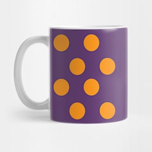 Orange on Purple polkadot dot spots Mug